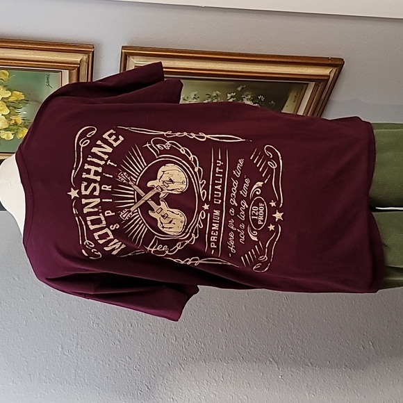 Moonshine Spirit Maroon tee Size XL by Brad Paisley guitar men's - Picture 5 of 11